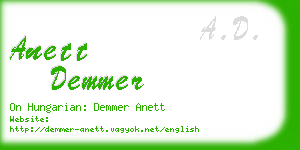 anett demmer business card